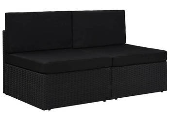 Sofa modułowa 2-osobowa rattan PE czarna WM-49503