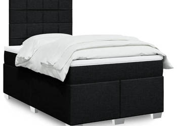 Łóżko kontynentalne z materacem czarne tkanina 120x200 cm WM-3290457