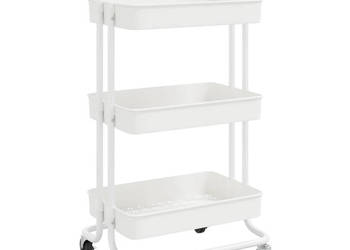 3-poziomowy wózek kuchenny biały 42x35x85 cm żelazo i ABS WM-336336