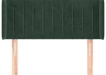 Zagłówek uszak ciemnozielony 83x16x78/88 cm aksamit WM-3119039