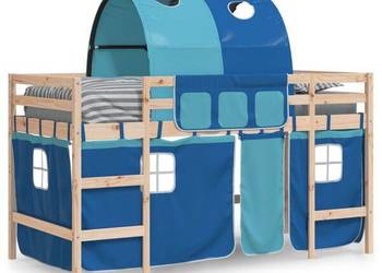 vidaXL Dziecięce łóżko na antresoli, z tunelem, niebieskie(SKU:3206983)