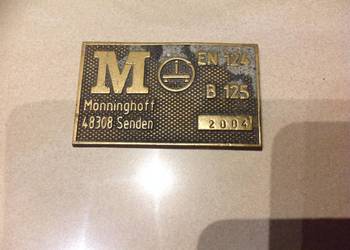 Stara Mosiężna Płytka Kolekcjonerska Mönninghoff