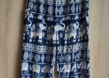 SPODNIE indyjskie damskie M/S Haremki/ Alladynki wiskoza szafirowa słonie