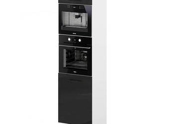 Słupek Kuchenny Dolny 60cm Piekarnik Mikrofala S60m Spremium Czarny Połysk