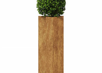 Donice ogrodowe 2 szt trójkątne 30x26x75cm stal kortenowska WM-851156