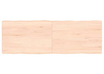 Blat stołu 120x40x(2-4)cm surowy lity dąb naturalną krawędzią WM-363890