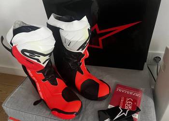 Buty do jazdy na moto Alpinestars Supertech czarno-czerwono-białe, 41