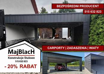 Wiata Otwarta Jednospadowa|GRAFIT|Zadaszenie na pojazdy -  Maj-Blach