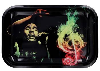 Taca Metalowa Do Suszenia Tytoniu I Ziół W Stylu Reggae 27X16 Cm