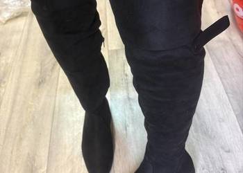 (40) Bonprix/ Czarne długie kozaki za kolano muszkieterki, Nowe