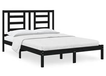 Rama łóżka czarna lite drewno sosnowe 140x190 cm WM-3104332