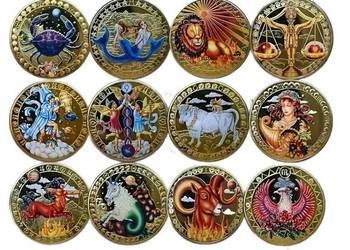 Kolekcjonerski zestaw monet?, medali? z klasycznymi znakami Zodiaku