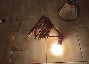 Zabytkowa Lampa nożycowa tekowa Vintage Kinkiet