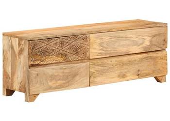 Szafka pod telewizor, lite drewno mango, 110x30x40 cm（SKU:246144）