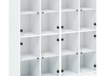 Biblioteczka z drzwiczkami biała 136x37x142 cm WM-3206517
