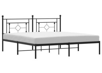 Łóżko Metalowe Czarne Rama Łóżka Ze Stelażem 183x213 cm WM-374344