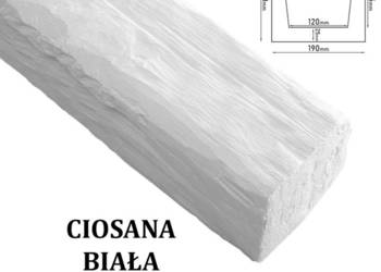 Belka Rustykalna Ciosana 19x17 cm Biała