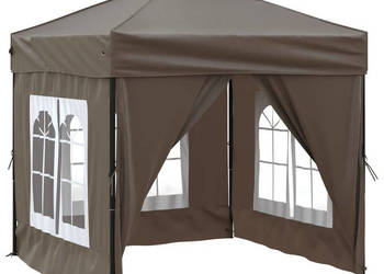 Składany namiot imprezowy ze ściankami taupe 2x2 m WM-93505