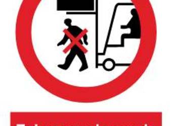 Naklejka BHP Zakaz przebywania pod podnoszonym ciężarem GC057