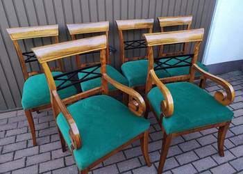 Krzesła-Fotele Komplet ART-DECO Orzech Stare Antyk Po Renowacji.