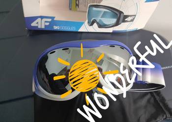 Google narciarskie snowboardowe 4f fioletowo biale