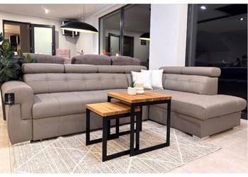 Narożnik Atlanta w skórze naturalnej z funkcją spania Producent MEBLE PYKA