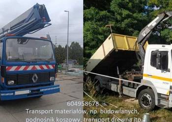 transport usługi podnośnik koszowy dźwig przewóz drewna materiałów hds