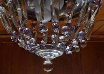 Mały plafon z kryształami - mosiężna rama