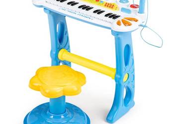 Keyboard organki pianinko z mikrofonem mp3 niebieskie