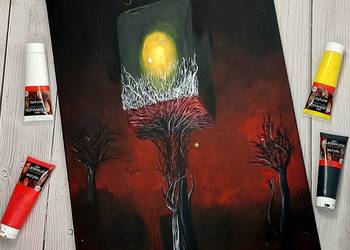 Obraz inspirowany dziełem Zdzisława Beksińskiego