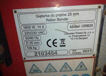 Giętarka hydrauliczna do prętów