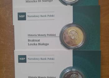 Monety srebrne z serii "Historia monety polskiej" (10 szt,)