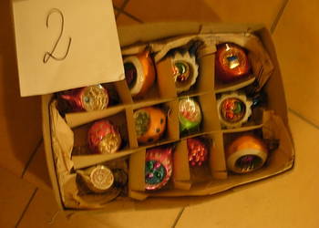 Bombki szklane ręcznie malowane z PRL