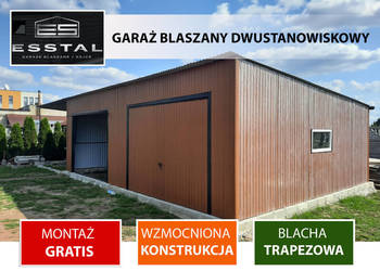 Garaż Blaszany Jednospadowy z dodatkowym zadaszeniem |Garaże|- ESSTAL-