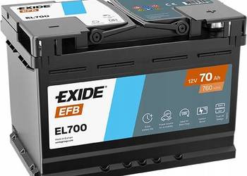 Akumulator EXIDE EFB STARTSTOP 70Ah 760A EL700