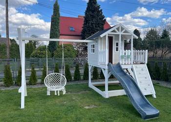 Domek drewniany plac zabaw dla dzieci