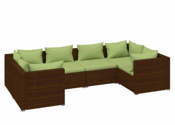 6-cz. zestaw wypoczynkowy do ogrodu poduszki rattan PE brąz WM-3101940