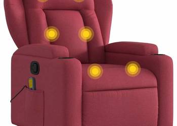 vidaXL Rozkładany fotel masujący, winna czerwień(SKU:372418)