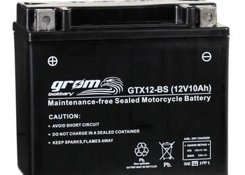 Akumulator motocyklowy GROM GTX12-BS 12V 10Ah 180A L+