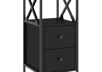 Szafka nocna czarna 34x355x70 cm materiał drewnopochodny WM-825943