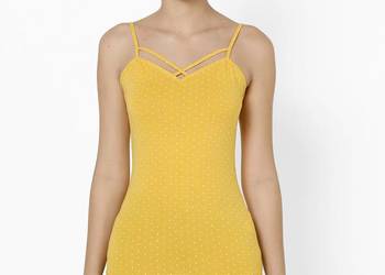 żółty top Tally Weijl xxs 32 gładki dekolt