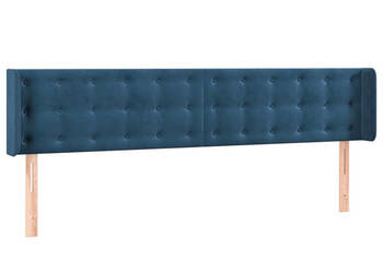 Zagłówek do łóżka z LED ciemnoniebieski 183x16x78/88 cm aksamit WM-3123734