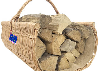 Kosz wiklinowy na drewno z jutą Rynna 60x47x40cm koszyk kominkowy