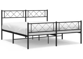 Łóżko Metalowe Czarne Rama Łóżka Ze Stelażem 120x190cm WM-372292