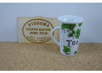 Kubek do herbaty „Tea” – biało-zielony dekoracyjny