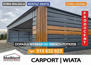 Ładny CARPORT - Wiata Samochodowa /Altana - Garaż Blaszany – Maj-Blach