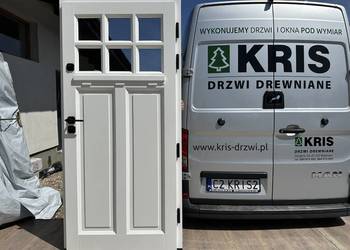 Drzwi zewnętrzne drewniane  Amerykańskie białe CAŁA POLSKA I UE