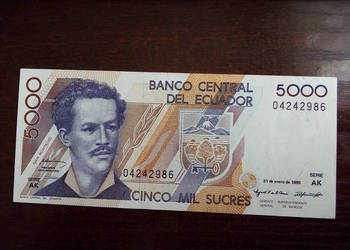 Banknot 5000 sucre Ekwador
