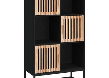 Wysoka szafka czarna 70x35x125 cm materiał drewnopochodny WM-352137