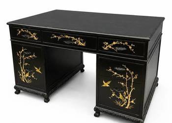 Biurko gabinetowe w stylu Chinoiserie z inkrustacją masą perłową